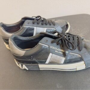 Dolce & Gabbana Black and Silver Men's Sneakers